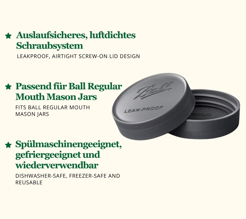 Ball Mason Jars Regular Mouth Leakproof Lids