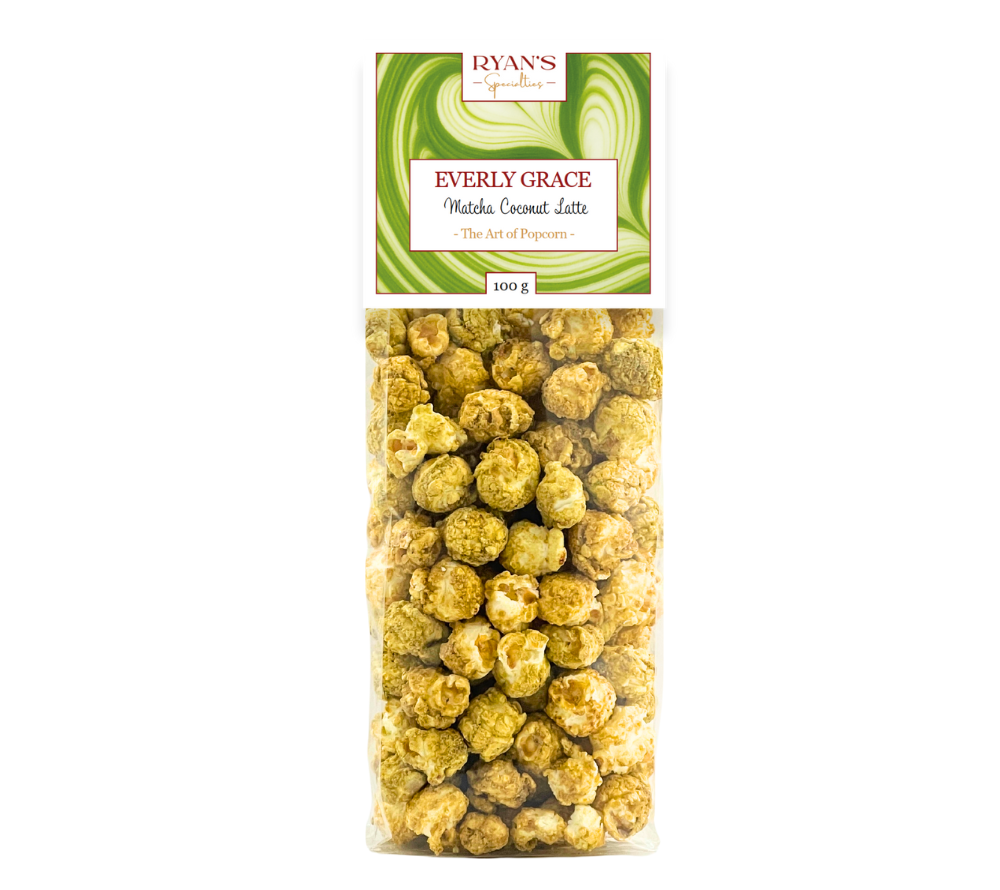 Matcha Coconut Latte Popcorn by Everly Grace (100g bag)