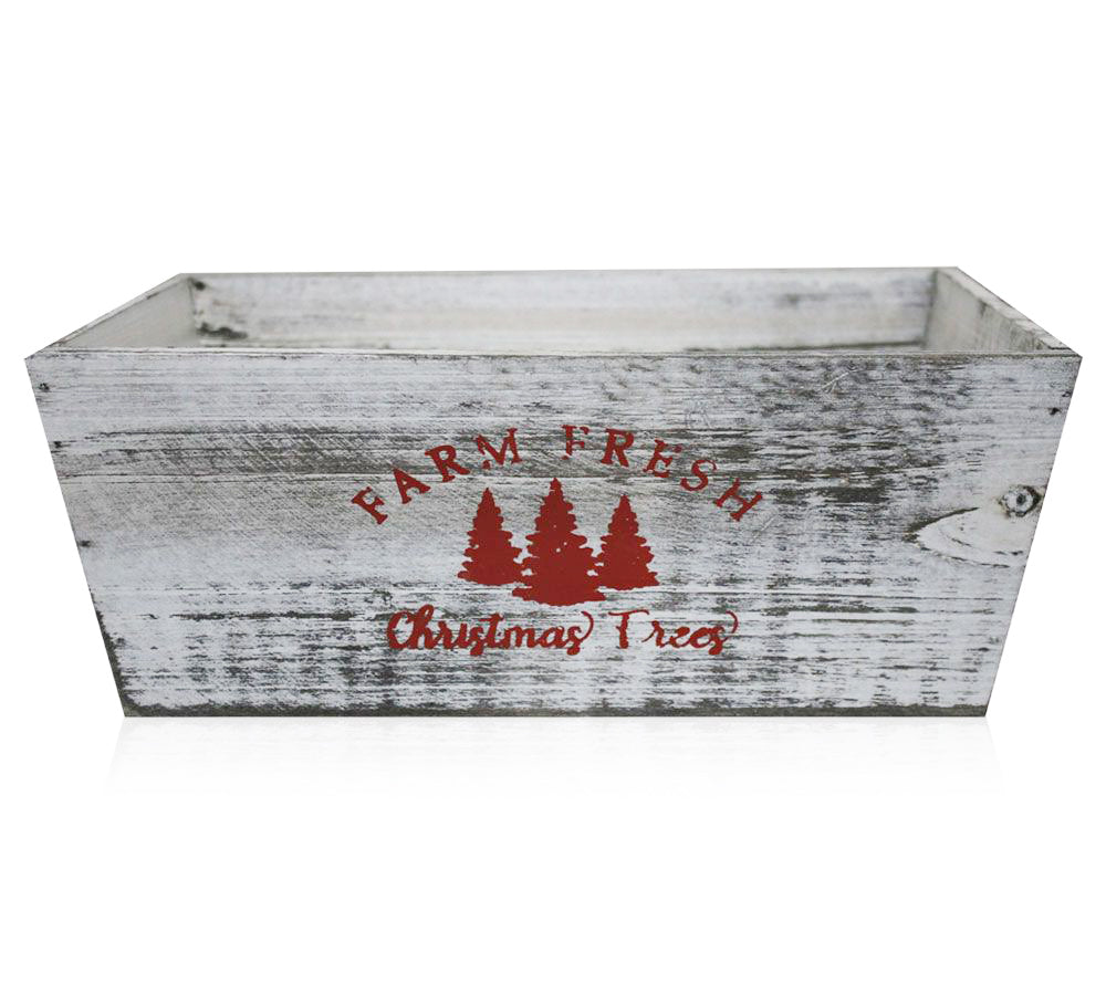 Christmas wooden box Farm Fresh Christmas Trees