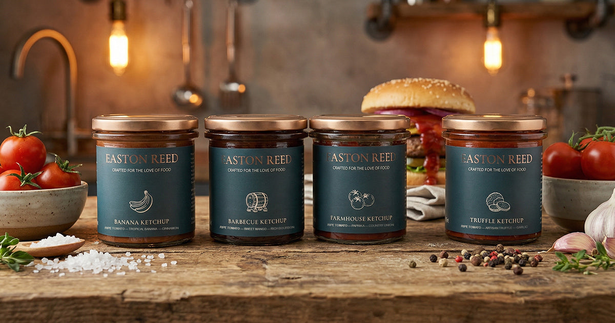 4 Premium-Ketchups: Trüffel, Banana, Farmhouse & Barbecue | American Heritage