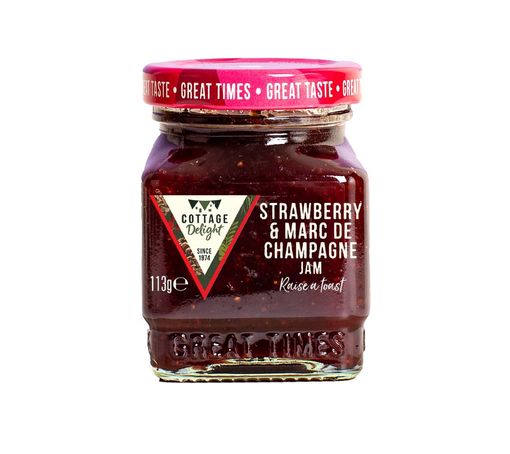 Strawberry & Marc de Champagne Jam von Cottage Delight (113 g)