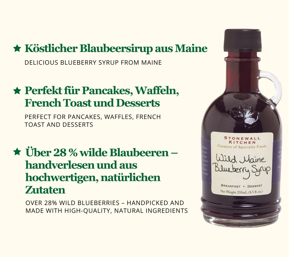 Maple Blueberry Syrup mit Blaubeeren & Ahorn – online kaufen für Pfannkuchen, Waffeln & Desserts