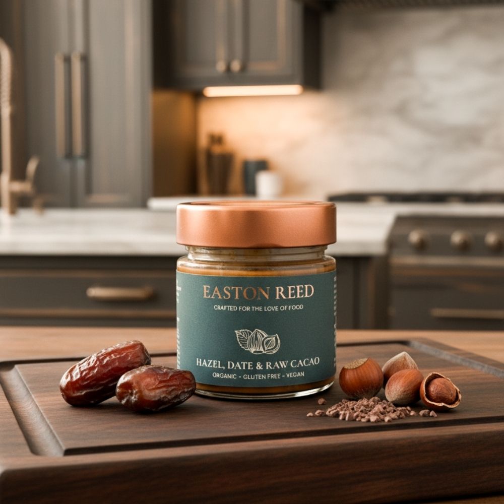 Easton Reed | Hazel, Date & Raw Cacao | Nussig, schokoladig & natürlich süß | Vegan & glutenfrei | Ohne Zuckerzusatz & Palmöl | Jetzt genießen!