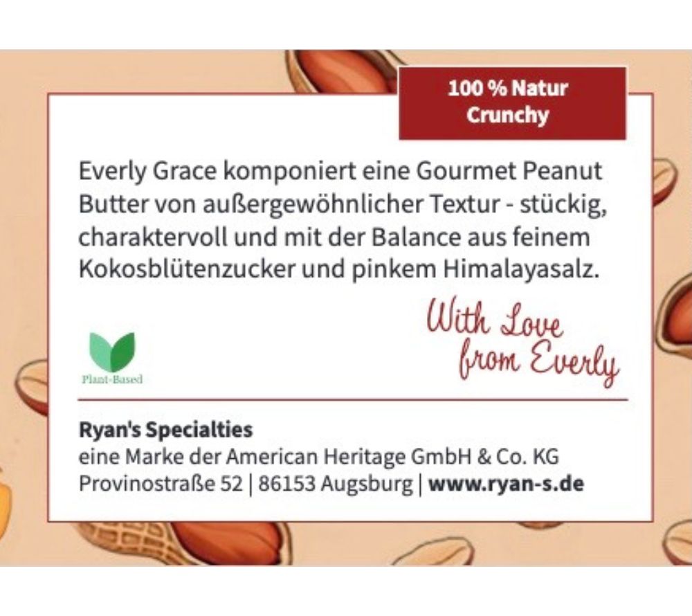 
                  
                    Everly Grace Sweet & Salty Peanut Crunch – Knackige Erdnüsse & Peanut Butter mit Kokoszucker
                  
                