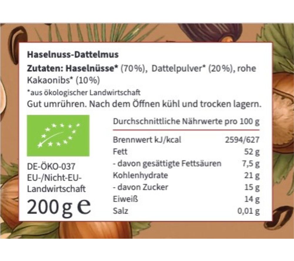 
                  
                    Everly Grace Hazel, Date & Raw Cocoa online kaufen – geröstete Haselnüsse, Datteln und Rohe Kakaonibs – Vegan, clean, pur
                  
                