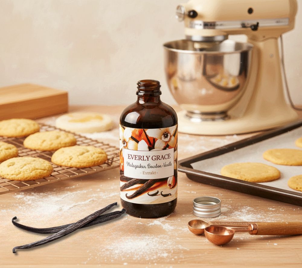 Everly Grace Bourbon-Vanille-Extrakt alkoholfrei – 100 % natürlich, ideal zum Backen & Kochen