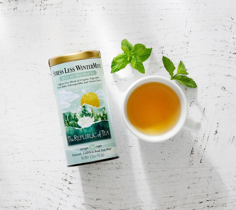 
                  
                    Stress Less WinterMint von The Republic of Tea kaufen ☆ Kräutertee ☆ erfrischend-zitronige Aromen ☆ für die innere Balance ☆ internationaler Versand
                  
                