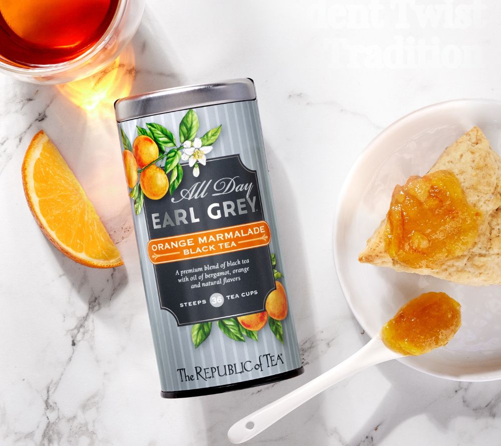 All Day Earl Grey Orange Marmalade Black Tea kaufen ☆ Fruchtig-aromatischer schwarzer Tee ☆ Mit Bergamot & Orange ☆ Heiße oder kalte Teestunden ☆ Jetzt probieren!