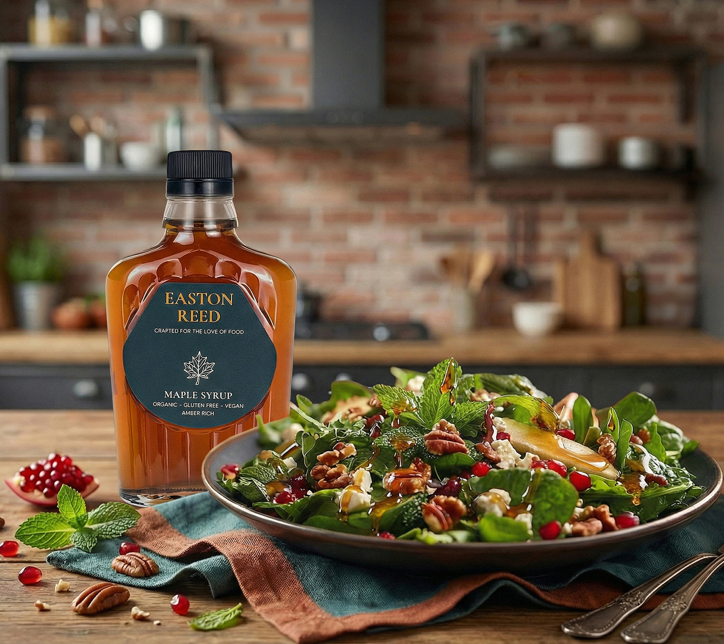 Easton Reed Bio-Ahornsirup - Reiner kanadischer Ahornsirup Grade A Amber Rich: aromatisch, bernsteinfarben & vielseitig für Frühstück, Backen & Küche einsetzbar.