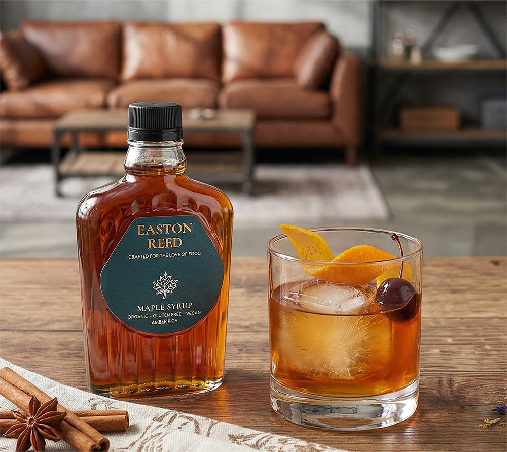 Easton Reed Bio-Ahornsirup - Reiner kanadischer Ahornsirup Grade A Amber Rich: aromatisch, bernsteinfarben & vielseitig für Frühstück, Backen & Küche einsetzbar.