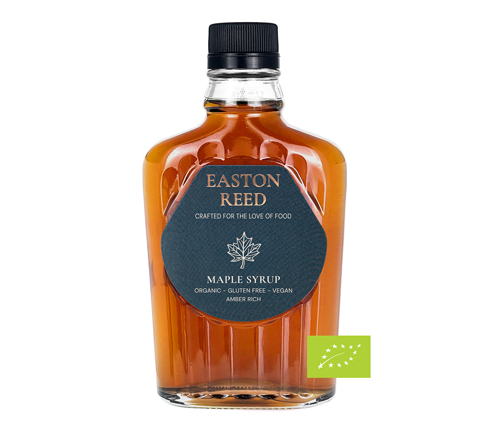 Amber Rich Taste Grade A Organic Maple Syrup from Easton Reed (250 ml glass bottle)