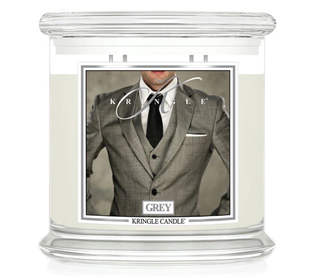 Grey scented candle by Kringle Candle 