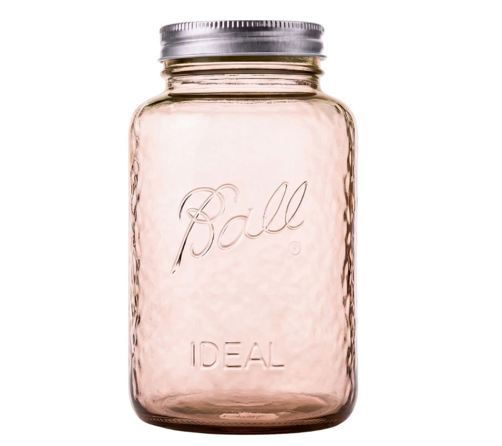 Pink-Quart Regular Mouth Jar by Ball Mason Jars