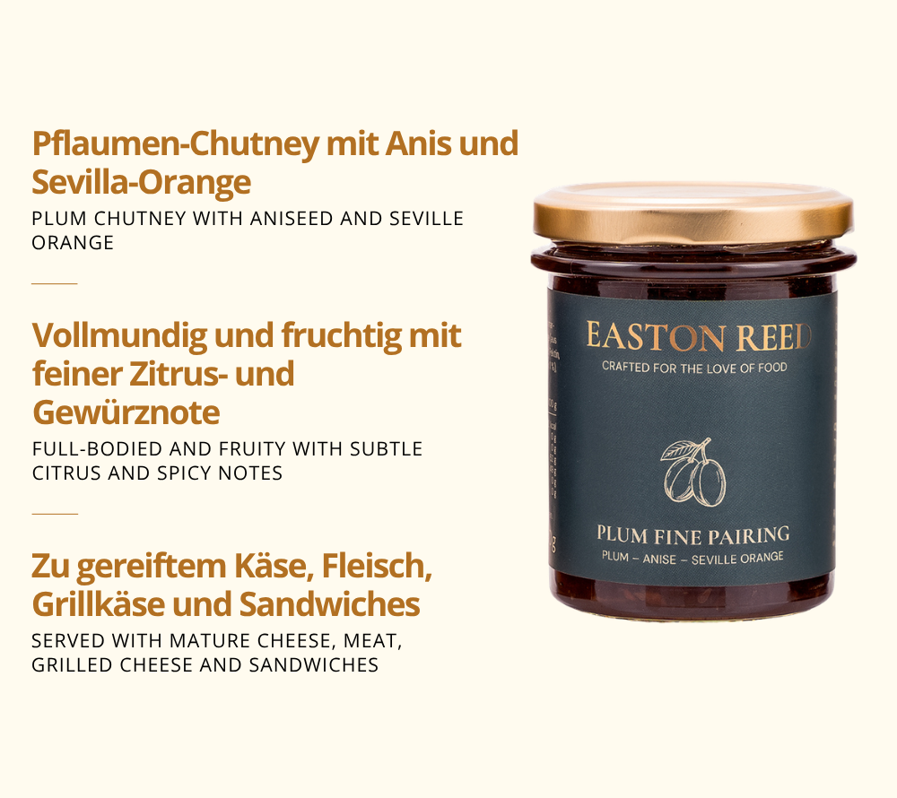 Pflaumen-Chutney mit Anis und Sevilla-Orange - zu gereiftem Käse, Fleisch und mehr