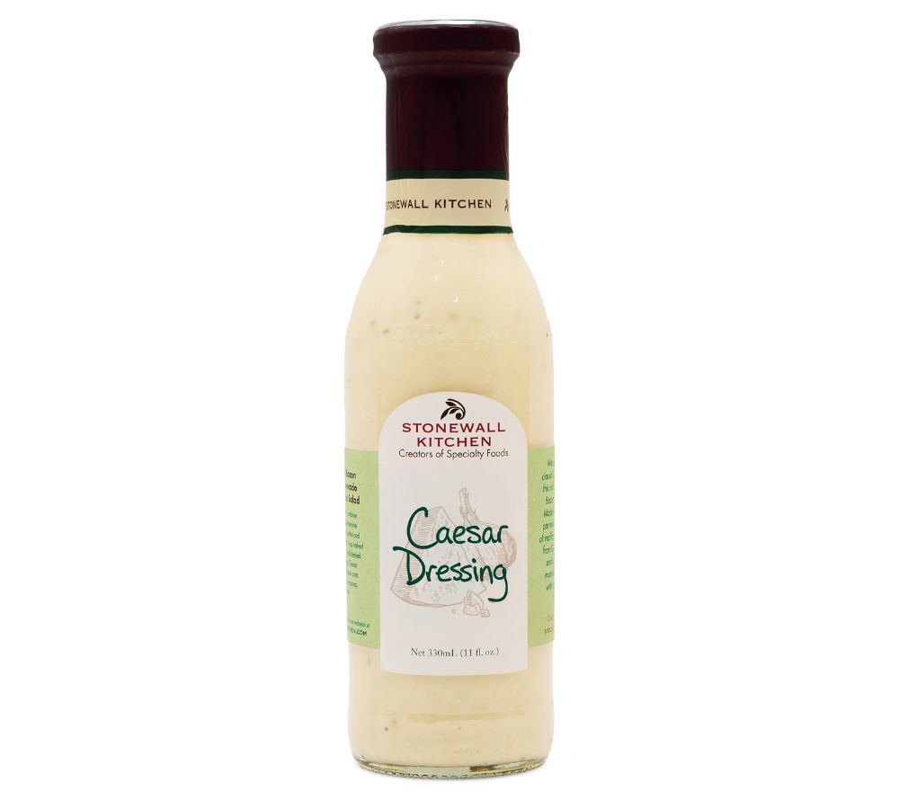 Cremiges Caesar Dressing von Stonewall Kitchen mit Parmesan, Knoblauch und Dijon-Senf – perfekt für Salate, Pasta, Wraps und kreative Gerichte.