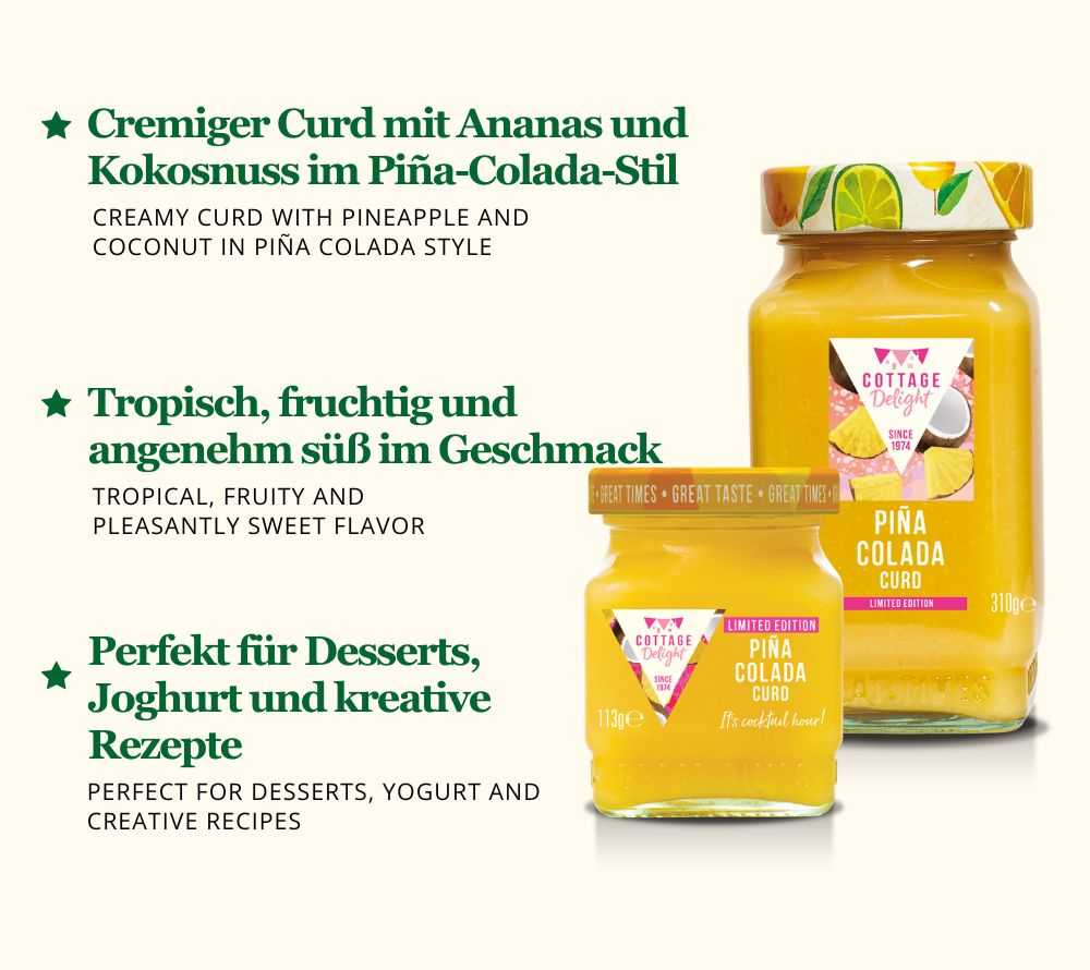 Piña Colada Curd: cremig, exotisch & fruchtig mit Ananas & Kokos. Perfekt für Frühstück, Desserts & tropische Genussmomente.