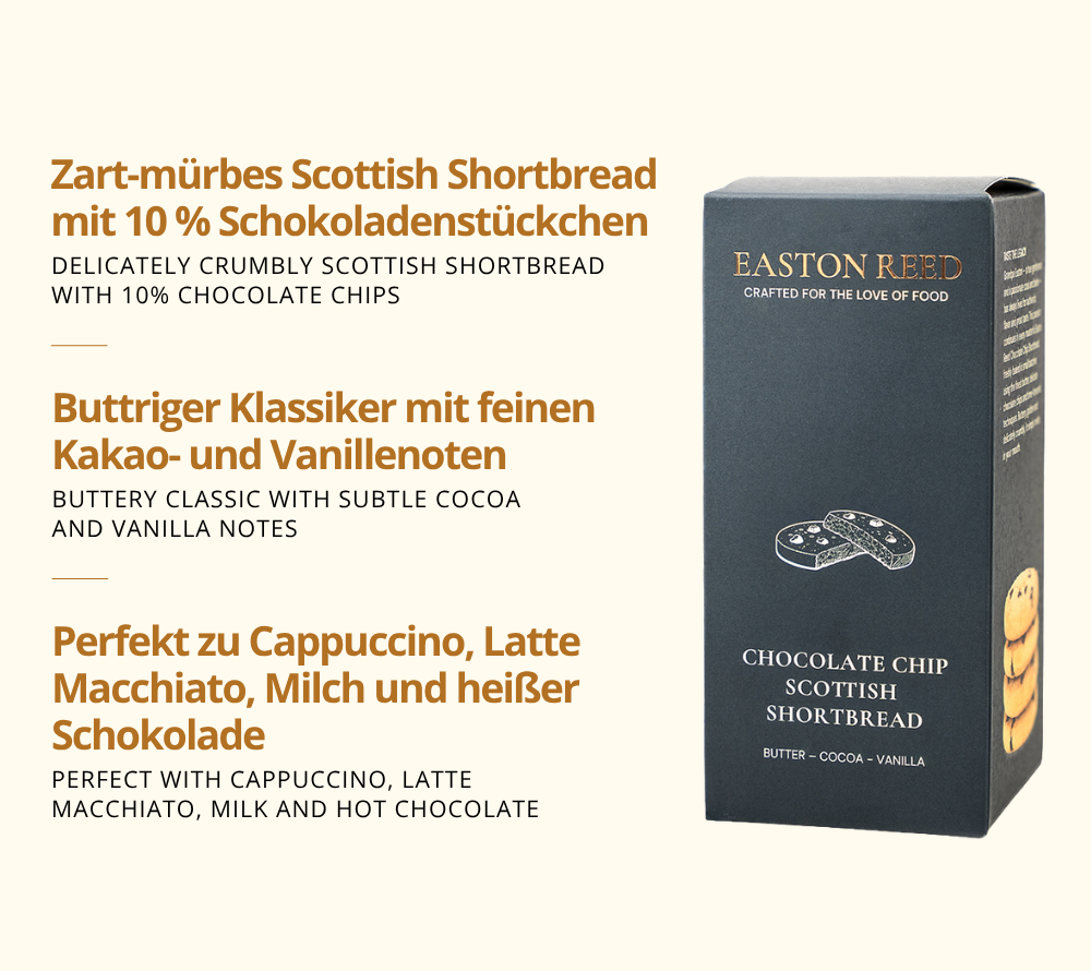 Chocolate Chip Scottish Shortbread - Buttriger Klassiker mit feinen Kakao- und Vanillenoten