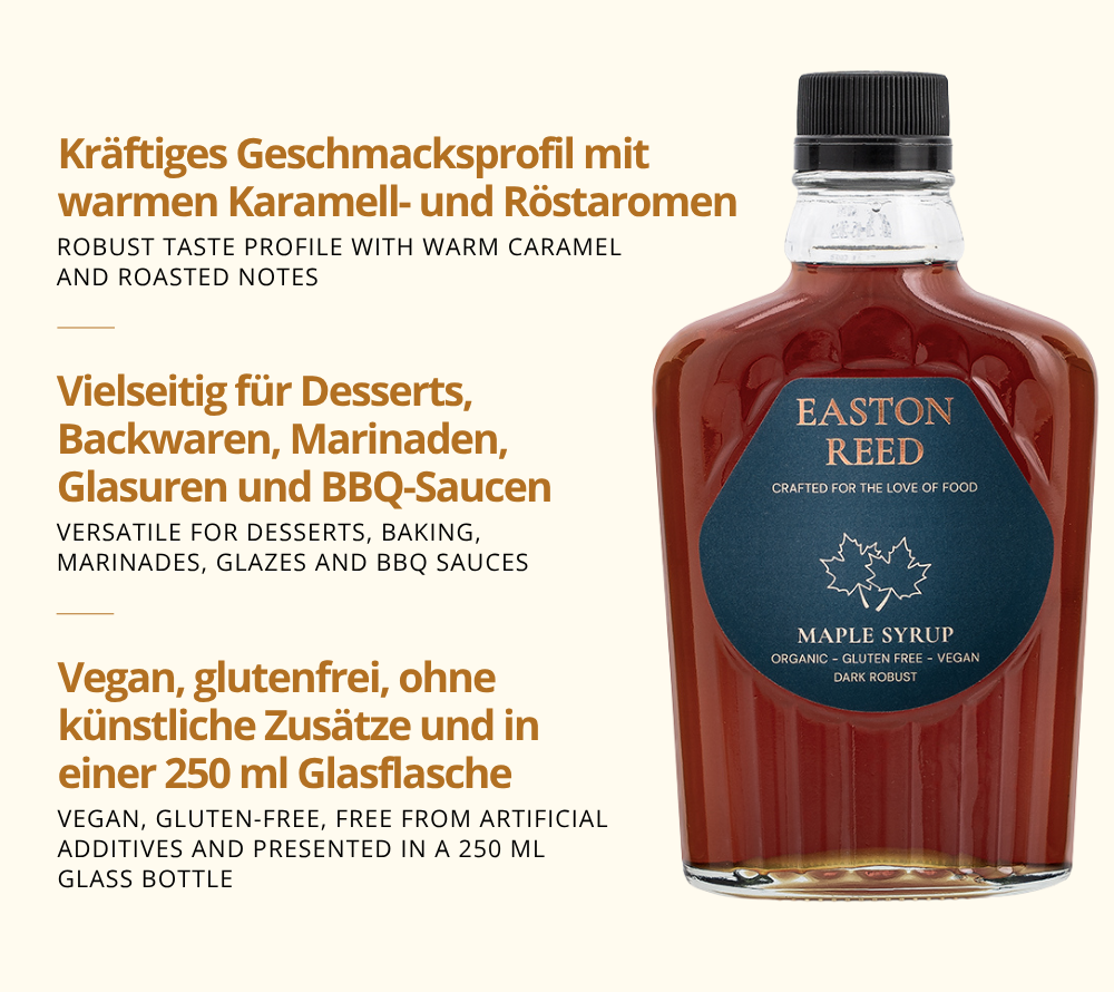 Kräftiges Geschmacksprofil mit warmen Karamell- und Röstaromen - vegan, glutenfrei ohne künstliche Zusätze
