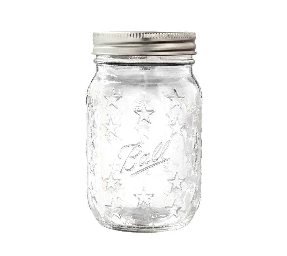 Limited Edition Americana Mason Jar von Ball Mason Jars – kultiges Einmachglas im Americana-Design zum Einkochen, Servieren und Dekorieren in der Größe Pint; 16 oz
