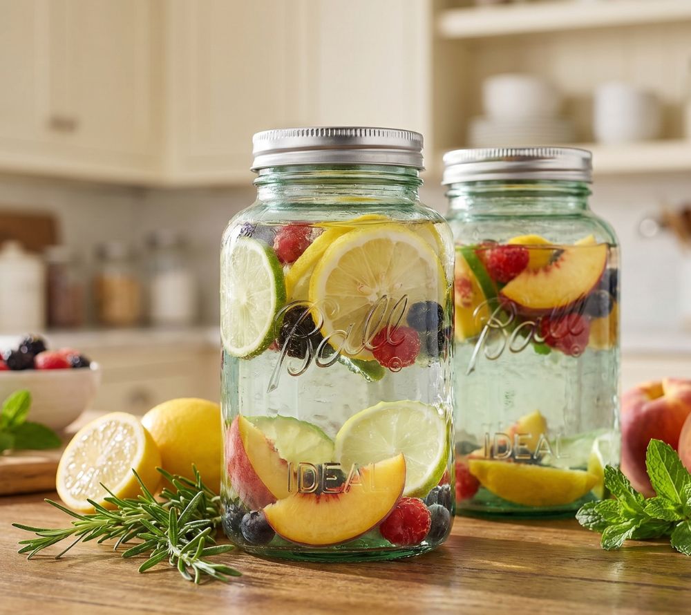 Green Quart Regular Mouth Jar von Ball Mason Jars – stilvolles grünes Mason Jar für Vorräte, Dekoration, DIYs und kreative Geschenkideen.