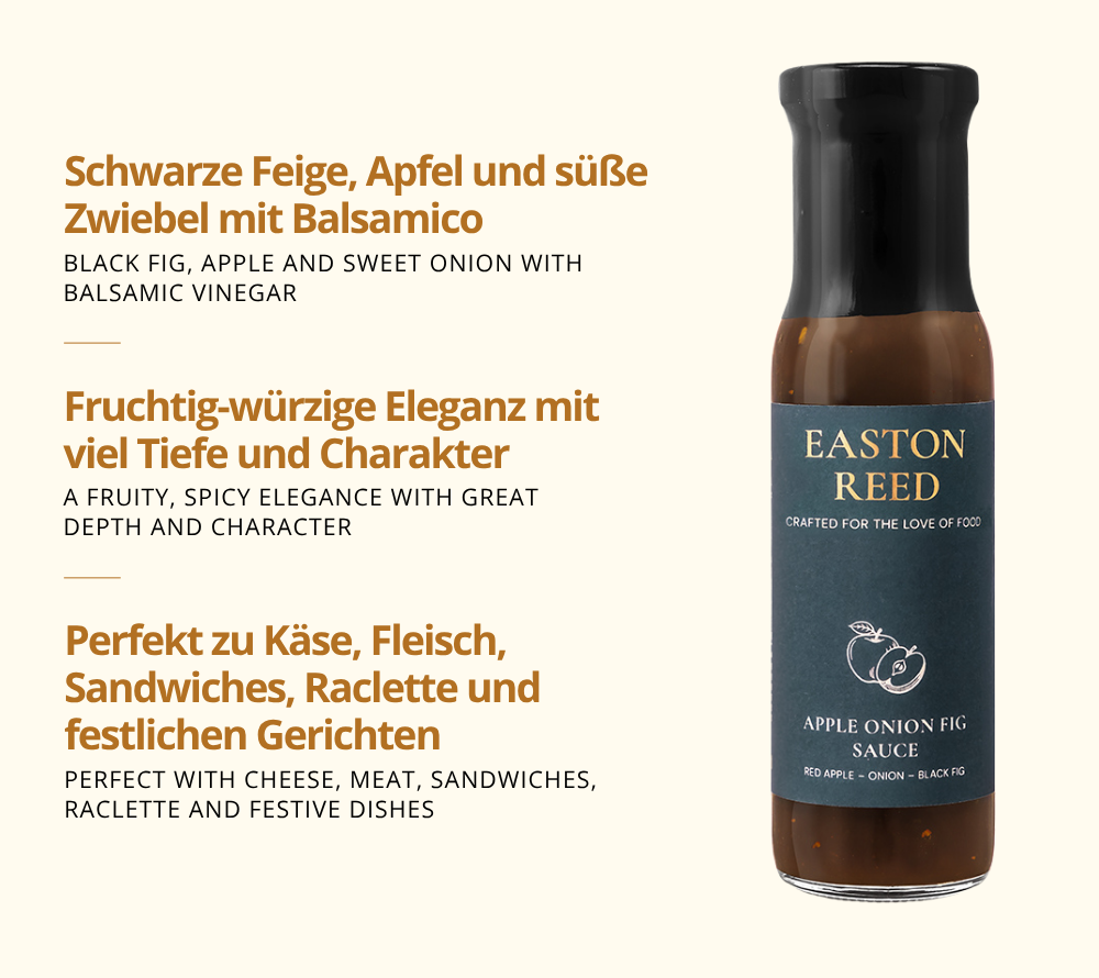 Schwarze Feige, Apfel und süße Zwiebeln mit Balsamico - zu Käse, Fleisch, Sandwiches und mehr