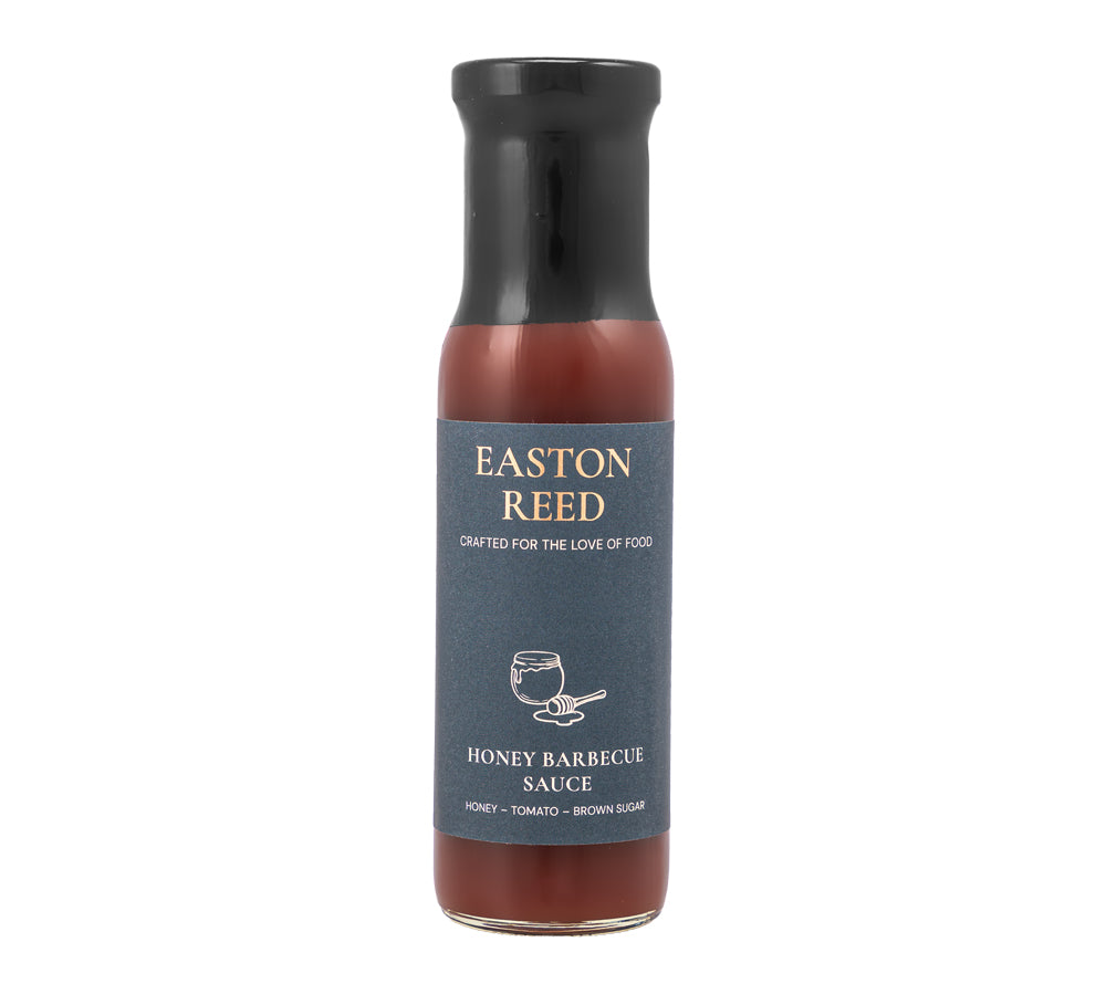 Honey Barbecue Sauce mit Honig, Tomate, braunem Zucker und feinen Gewürzen. Die perfekte BBQ-Sauce für Wings, Burger und Grillabende