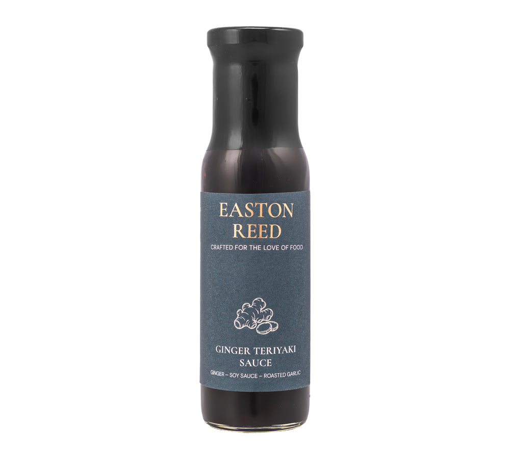Aromatische Ginger Teriyaki Sauce mit Sojasauce, karamellisiertem Ingwer und braunem Zucker. Fein-süß und vielseitig 