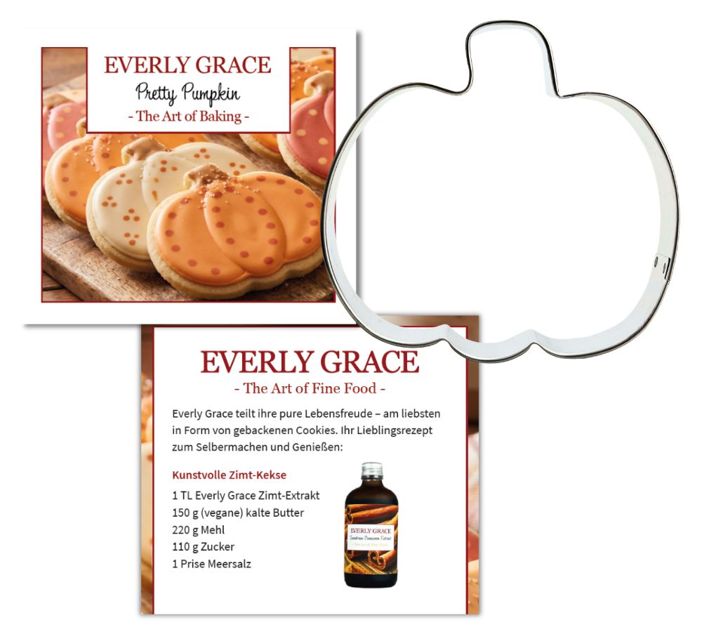 Pretty Pumpkin Keksausstecher von Everly Grace – charmantes Kürbis-Motiv für Herbst, Halloween & Thanksgiving. Ideal für Plätzchen & Mürbeteig. Jetzt entdecken!