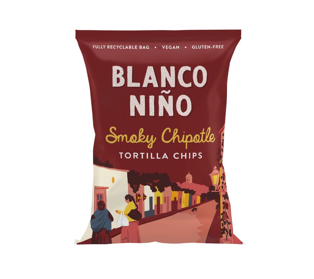 Tortillia Chips Mini Smoky Chipotle von Blanco Niño online kaufen ☆ 100 % vegan ☆ Glutenfrei & frei von künstlichen Zusätzen 
