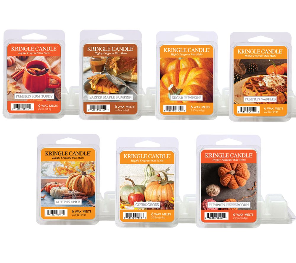 Wax Melt Bundle Pumpkin Spice Season von Kringle Candle mit 7 herbstlichen Düften. Kürbis, Zimt, Ahornsirup, Vanille & warme Gewürze für gemütliche Momente.