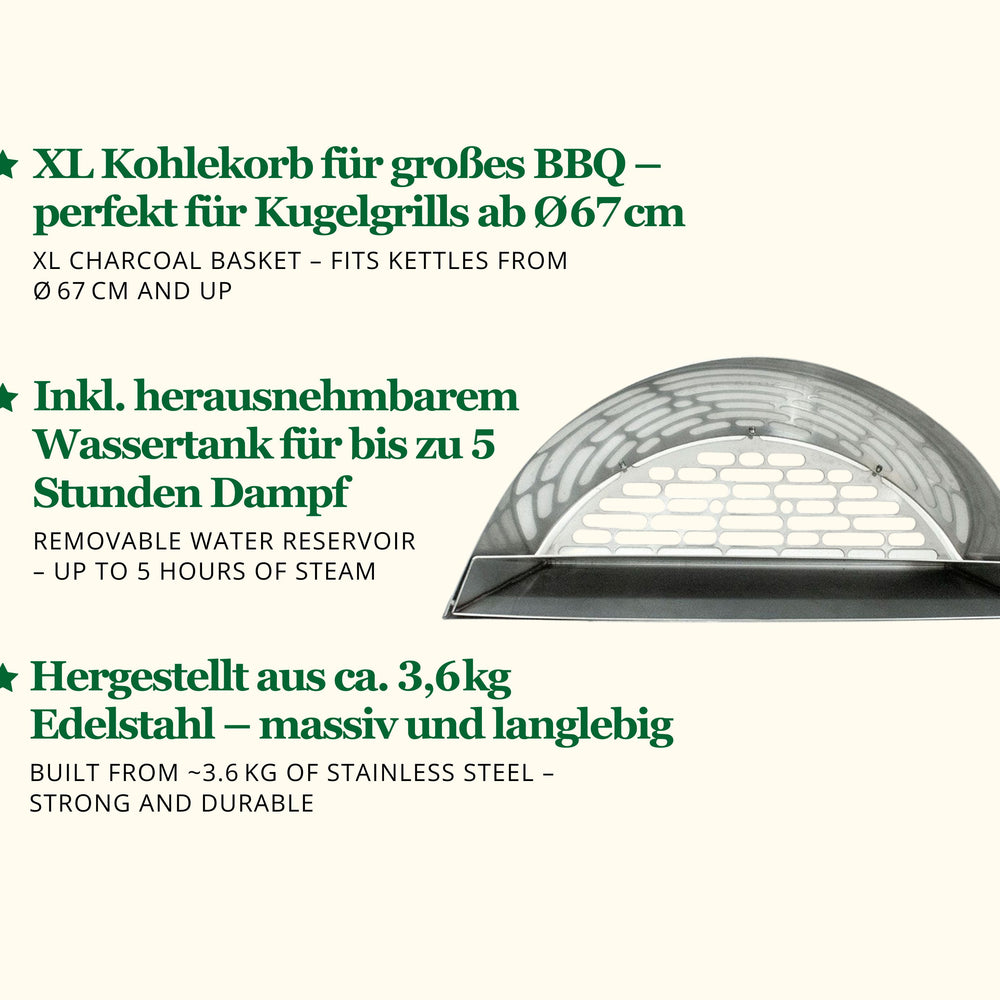 
                  
                    Slow 'N Sear XL Kohlekorb online kaufen – Ideal für große Kugelgrills & indirektes Grillen
                  
                