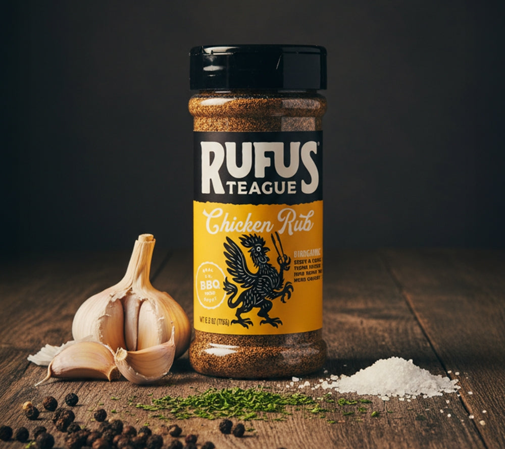 Rufus Teague Chicken Rub mit Knoblauch, Salz und weiteren Gewürzen