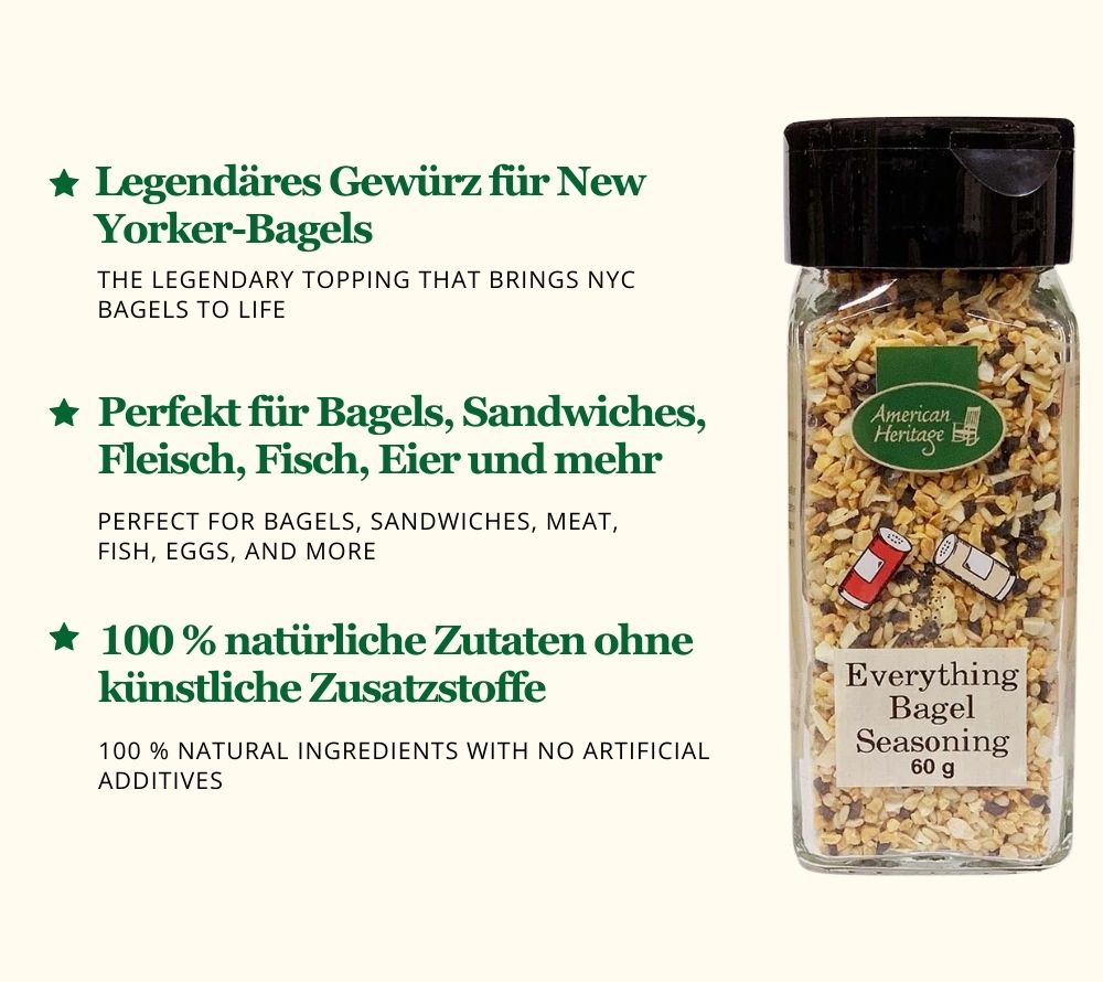 Everything Bagel Gewürz von American Heritage – Sesam, Knoblauch & Zwiebeln online bestellen