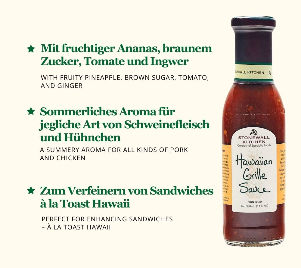 Hawaiian Grille Sauce mit Ananas & Ingwer – jetzt online kaufen für Schwein, Geflügel & Grillspaß