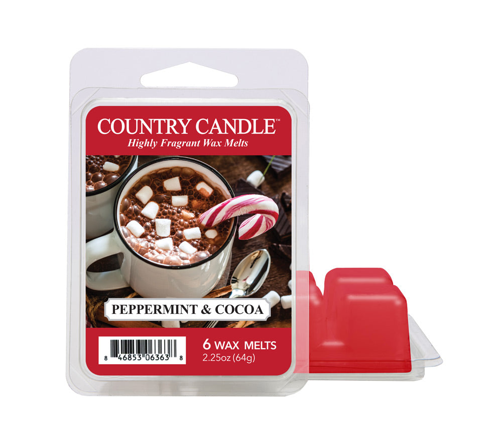 Peppermint & Cocoa Wax Melts– Pfefferminz, Schokolade & Vanille für Winterabende, 6er Pack