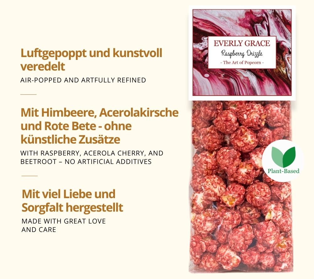 Everly Grace Popcorn Raspberry Drizzle online kaufen – Himbeerpopcorn mit Acerola & Rote Bete