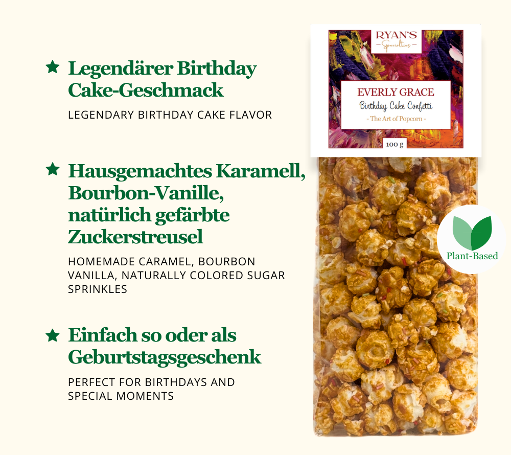 Everly Grace Popcorn Birthday Cake online kaufen – karamellig mit bunten Streuseln, ideal für Feiern