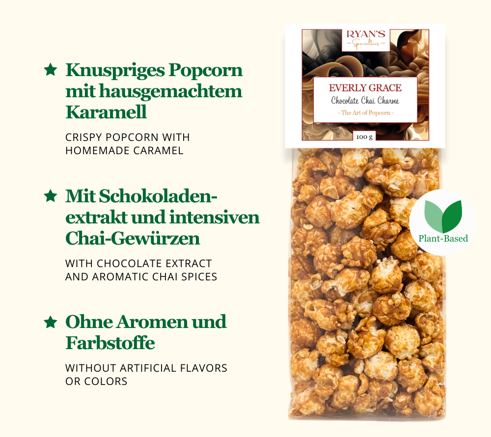 
                  
                    Everly Grace Popcorn Chocolate Chai Charme online kaufen – würzig-süß mit Schokolade & Chai
                  
                