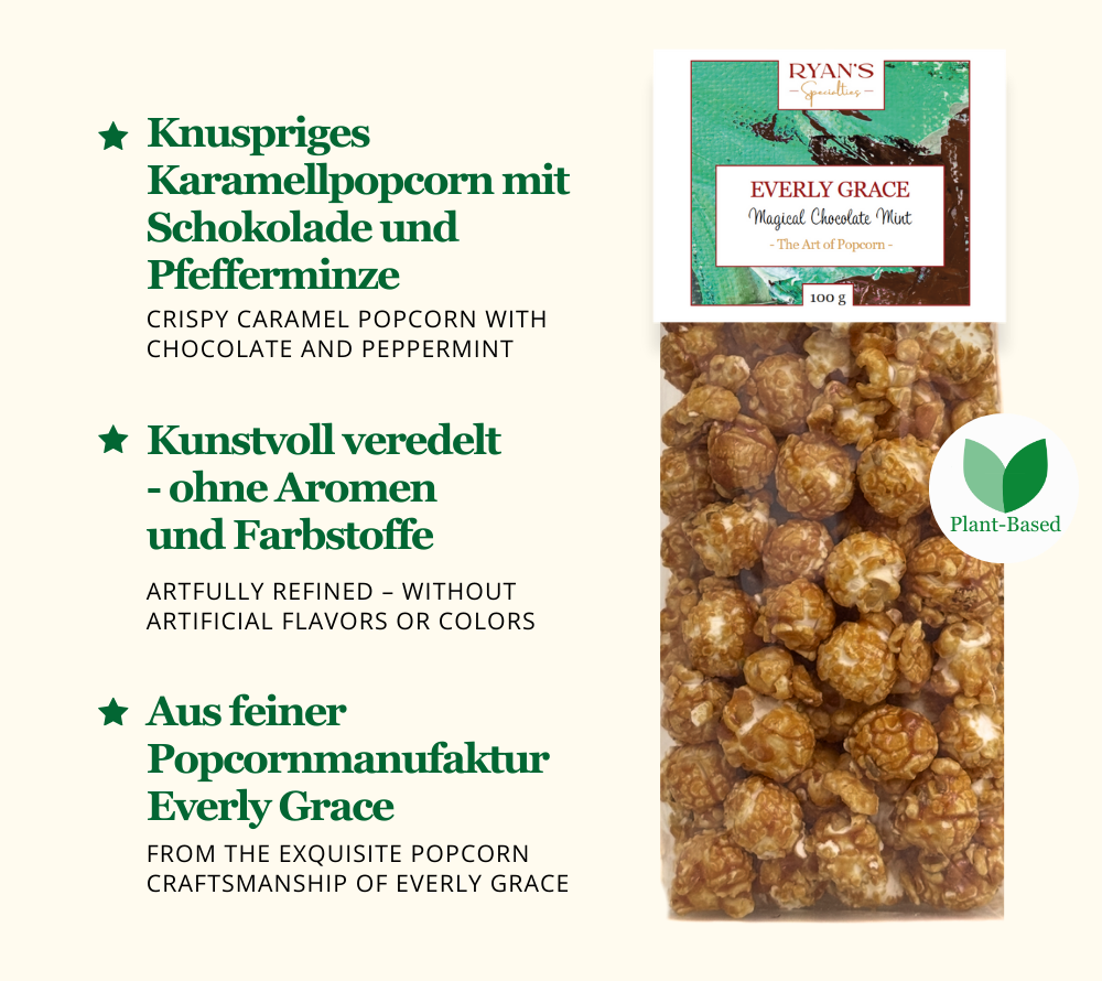 
                  
                    Everly Grace Popcorn Magical Chocolate Mint online kaufen – Schokolade & Minze genießen
                  
                