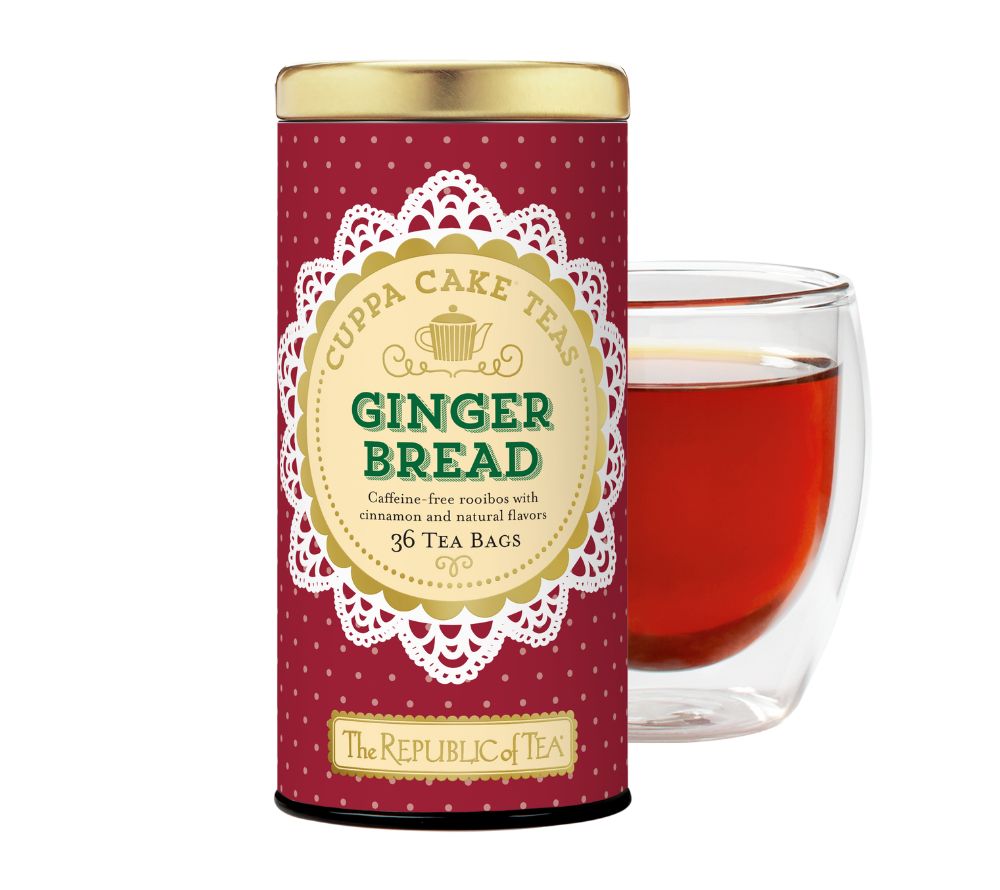 Gingerbread Cuppa Cake Red Tea von The Republic of Tea kaufen | Mit Ingwer und Zimt – das Aroma von frisch gebackenem Lebkuchen | Perfekt für kalte Herbst- und Wintertage | EU-weiter Versand