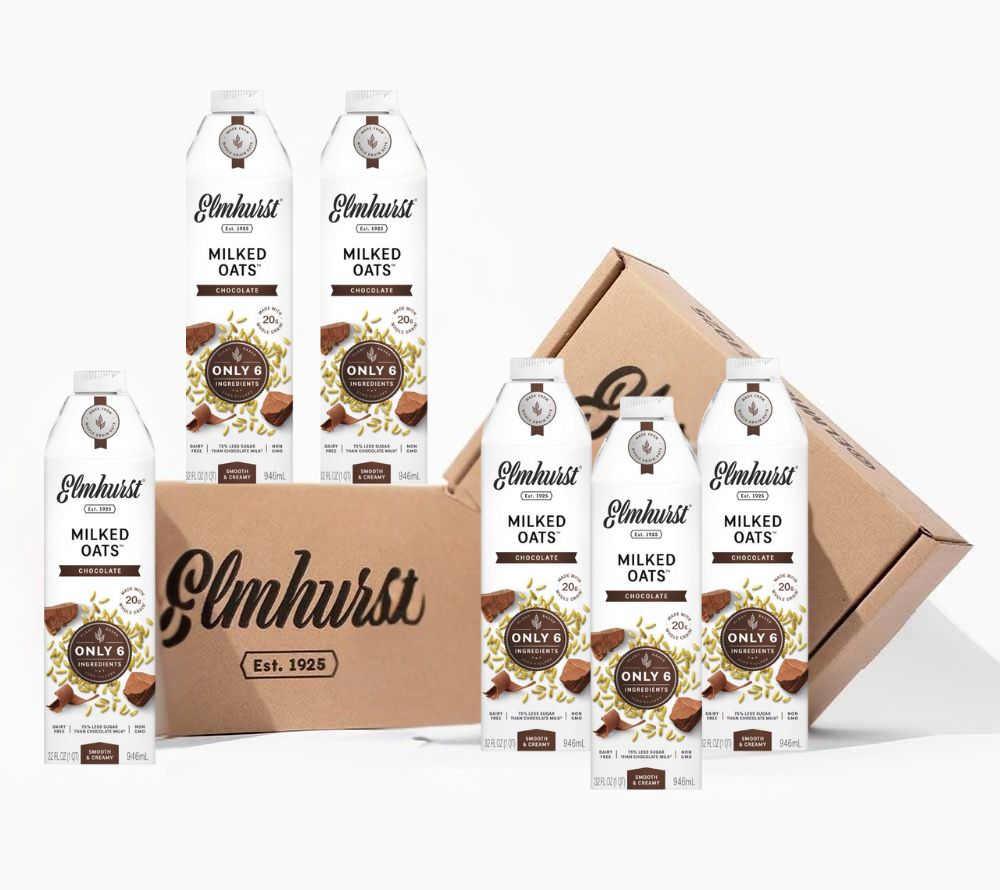 Chocolate Oat Milk von Elmhurst kaufen – pflanzliche Hafermilch mit Schokolade, vegan & ohne Zusatzstoffe