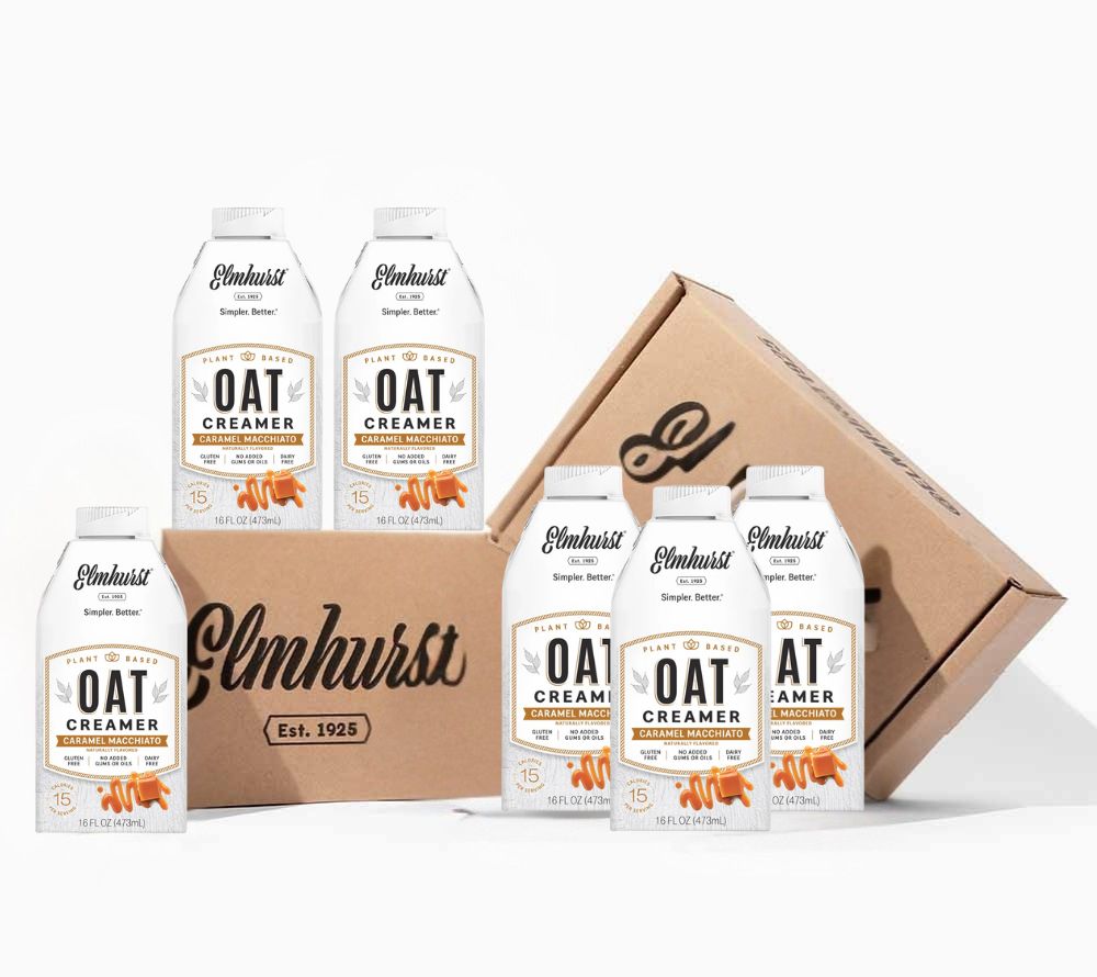 
                  
                    Caramel Macchiato Oat Creamer von Elmhurst kaufen – pflanzlicher Hafercreamer mit Karamell, vegan, 1g Zucker
                  
                