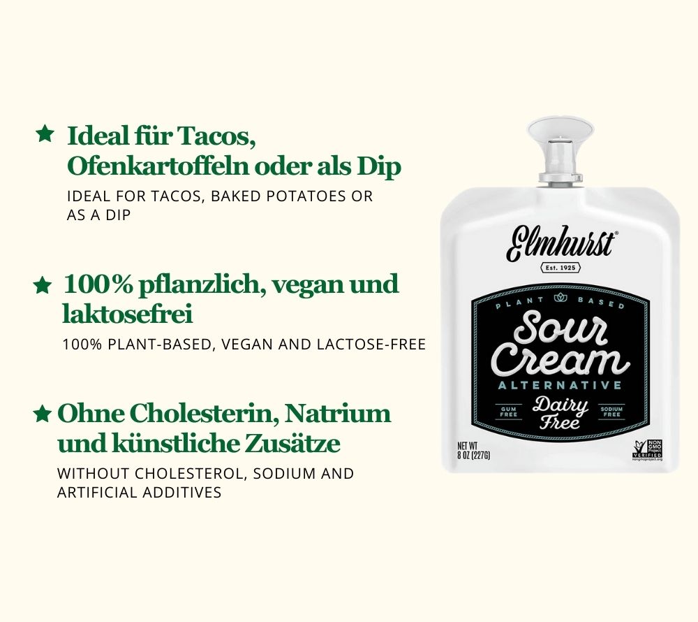 
                  
                    Elmhurst Dairy Free Sour Cream online kaufen – Vegane, cremige Sour Cream für Tacos & Dips
                  
                