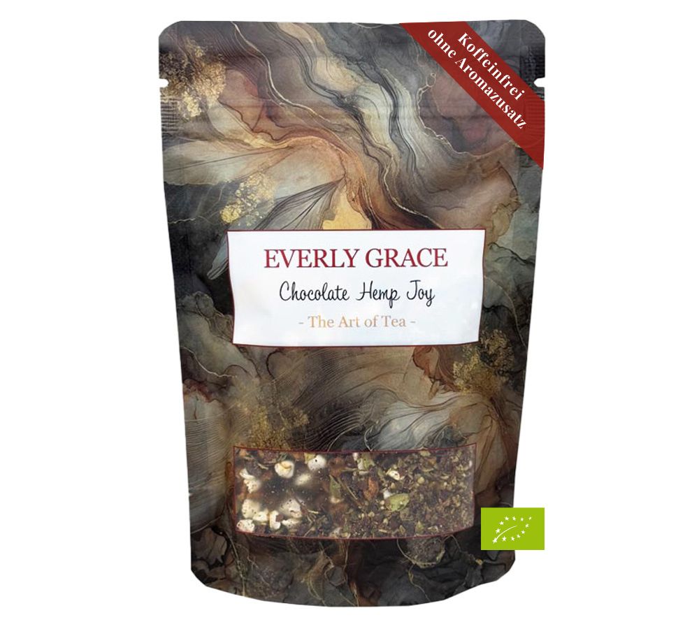Chocolate Hemp Joy Tea by Everly Grace (80g bag of organic herbal tea) 