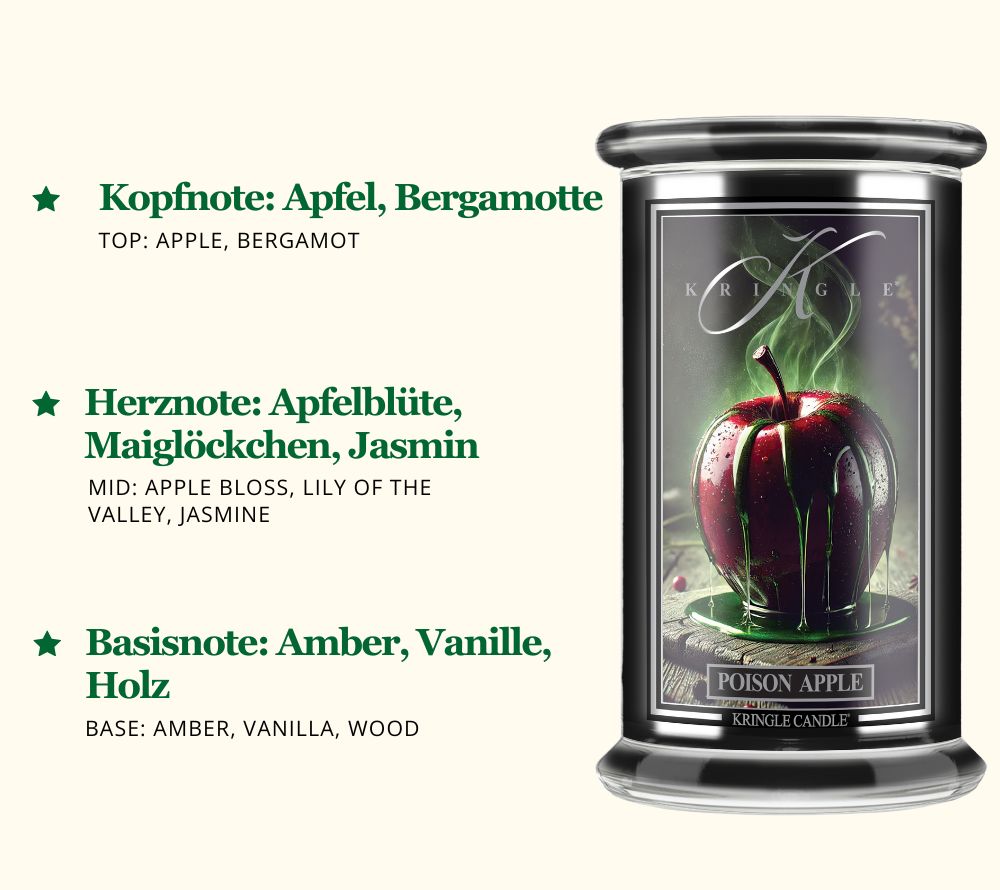 Poison Apple Duftkerze von Kringle Candle mit Apfel, Blüten & warmen Noten