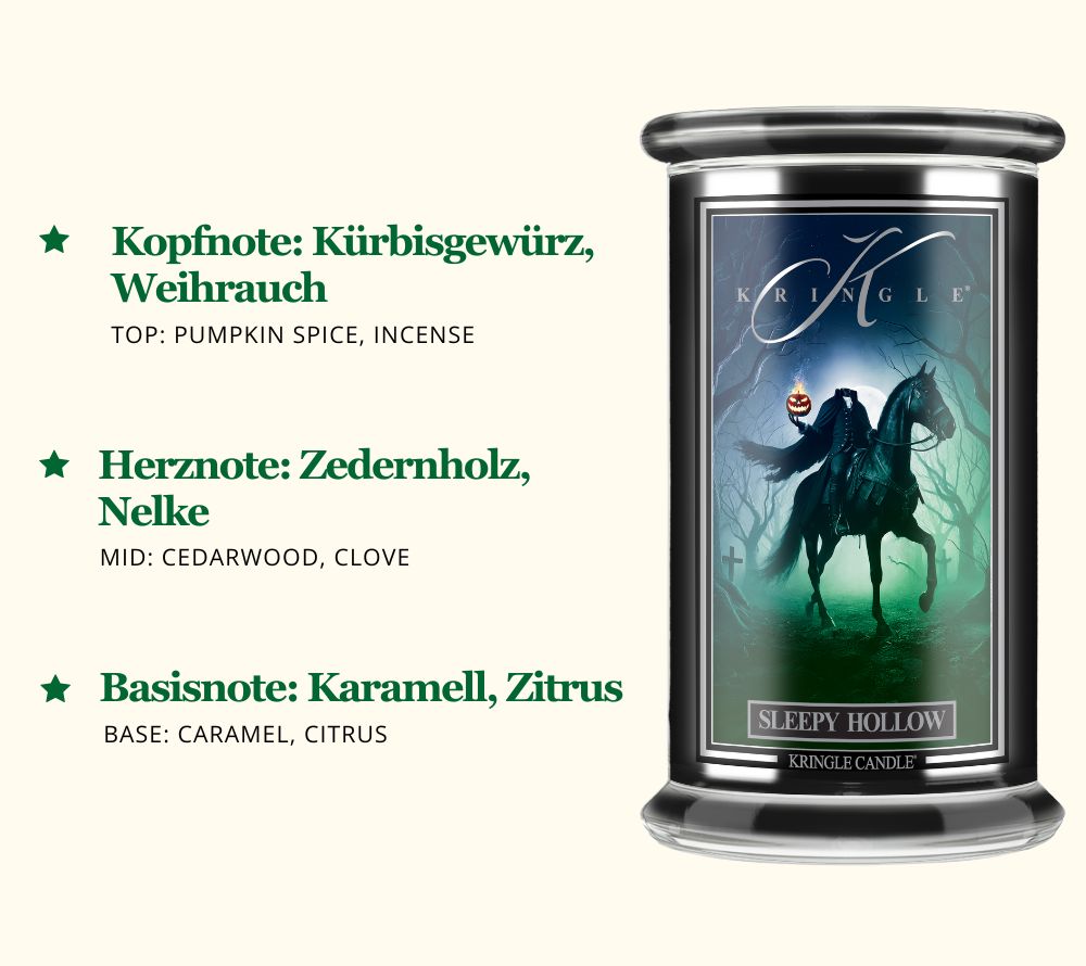 Sleepy Hollow Duftkerze von Kringle Candle kaufen – Kürbis, Weihrauch, Zedernholz & Karamell
