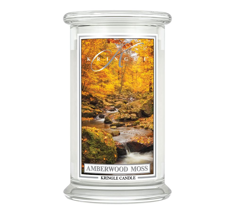Amberwood Moss scented candle by Kringle Candle