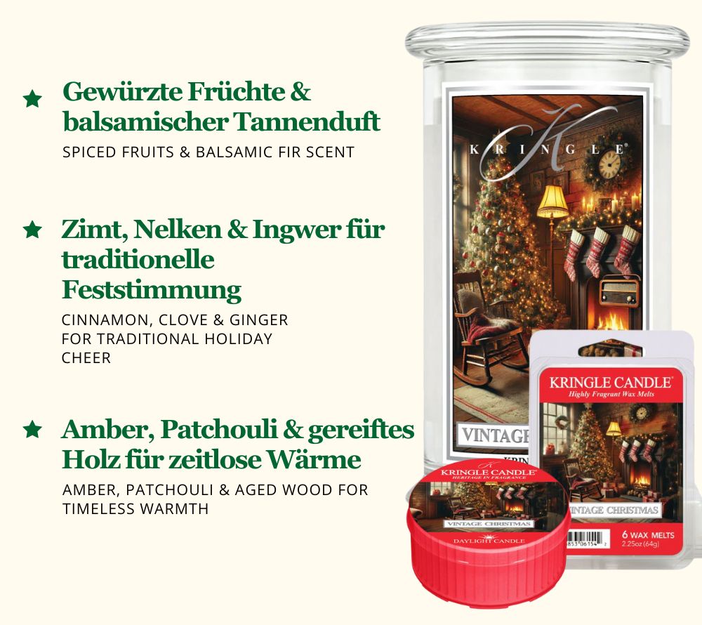 
                  
                    Entdecken Sie das exklusive Daylight Bundle Winterdüfte 2025 von Kringle Candle bei American Heritage – sechs festliche Düfte für gemütliche Wintermomente.
                  
                