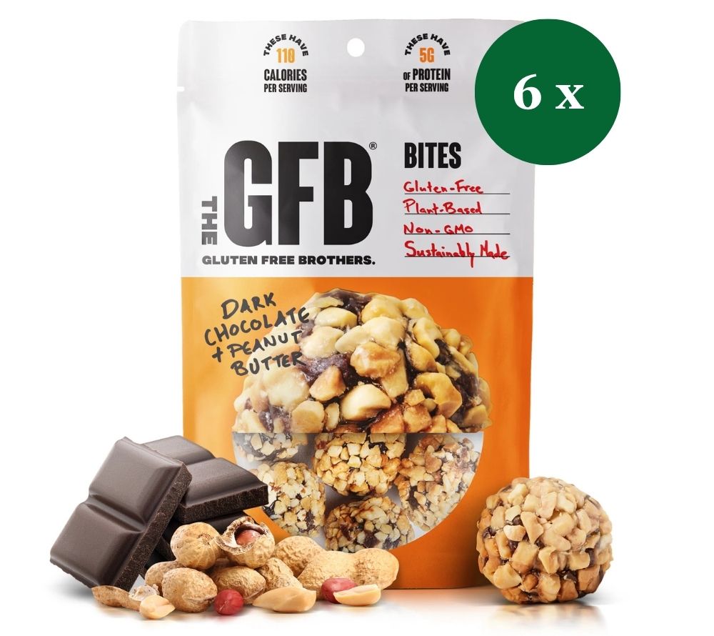 Dark Chocolate Peanut Butter Bites von The Gluten Free Brothers bei American Heritage – vegan, glutenfrei & proteinreich. Ein gesunder Snackgenuss.