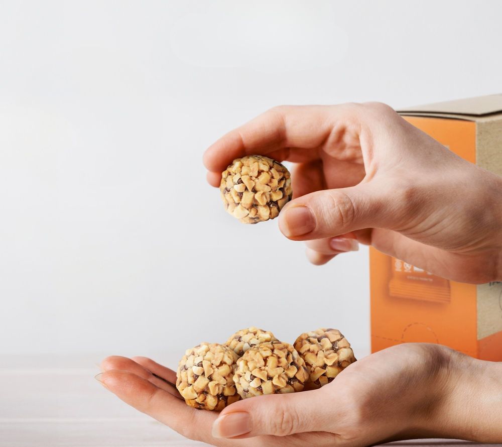 Variety Pack Bites von The Gluten Free Brothers – 6 Snackbags mit Coconut Cashew, Dark Chocolate Peanut Butter & Peanut Butter. Glutenfrei & vegan.